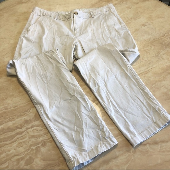 EDDIE bauer jeans womens size 12 white boyfriend fit straight leg stretch pants - Picture 1 of 10